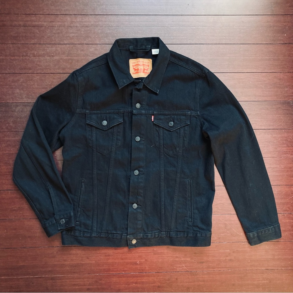 Levi's Denim Jacket Mens L Large Black  Type 3 Trucker Button Up 100% Cotton